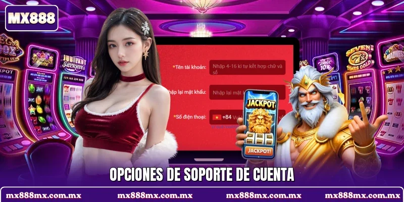 Opciones de soporte de cuenta