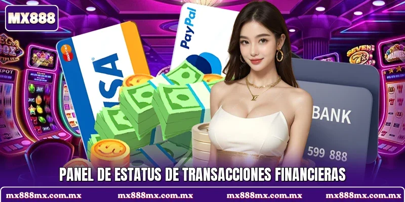 Panel de estatus de transacciones financieras