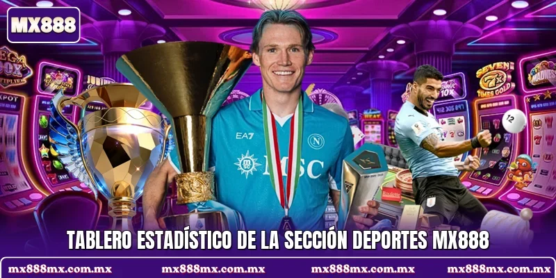 Tablero estadístico de la sección Deportes MX888
